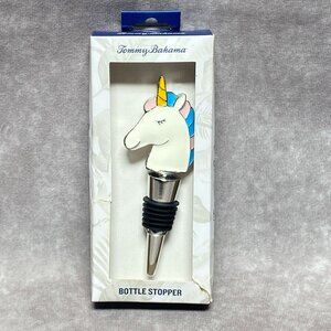 Tommy Bahama Unicorn Bottle Stopper With Pastel Colors & Chrome Finish